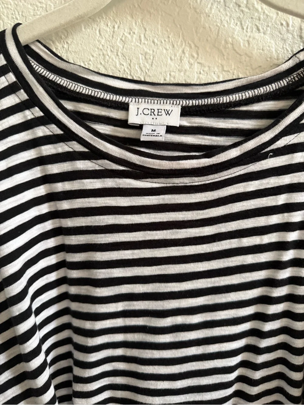 J. Crew Black and White Striped Tee Dress